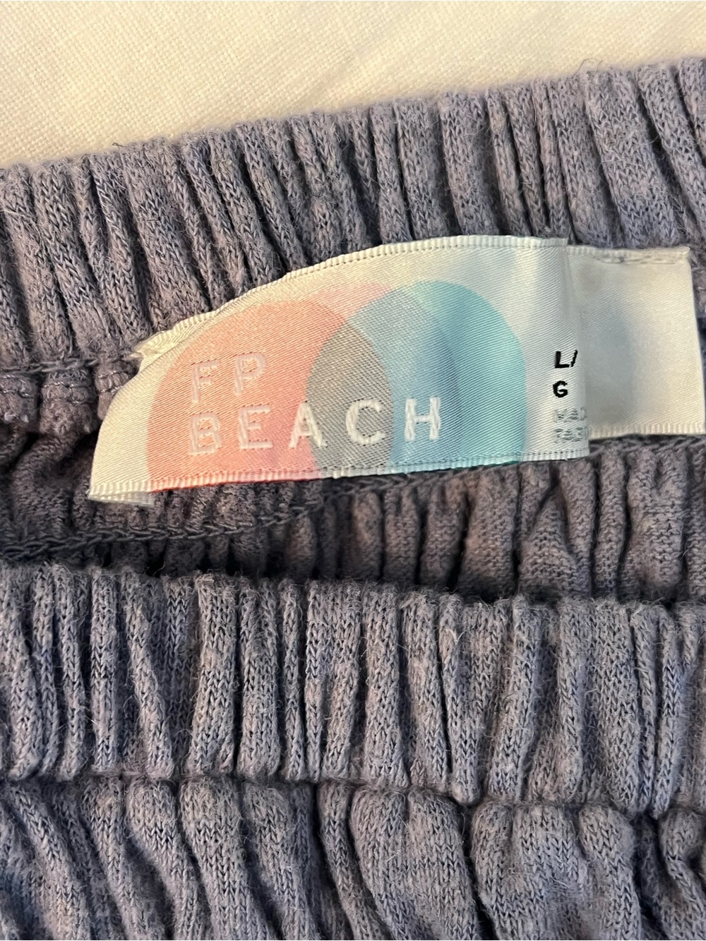 Free People Beach Smocked Wide Leg Jumpsuit Lavender Purple Linen Blend L - Picture 5 of 5